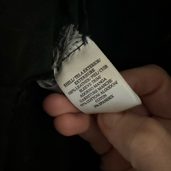 NWOT BCBG MaxAzria Black Zippered Mix Media 100% Leather Jacket Size Medium - Picture 5 of 6